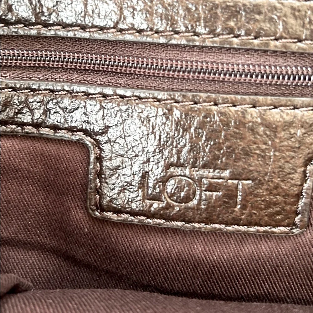 Ann Taylor Loft Crocodile Embossed Leather Handbag